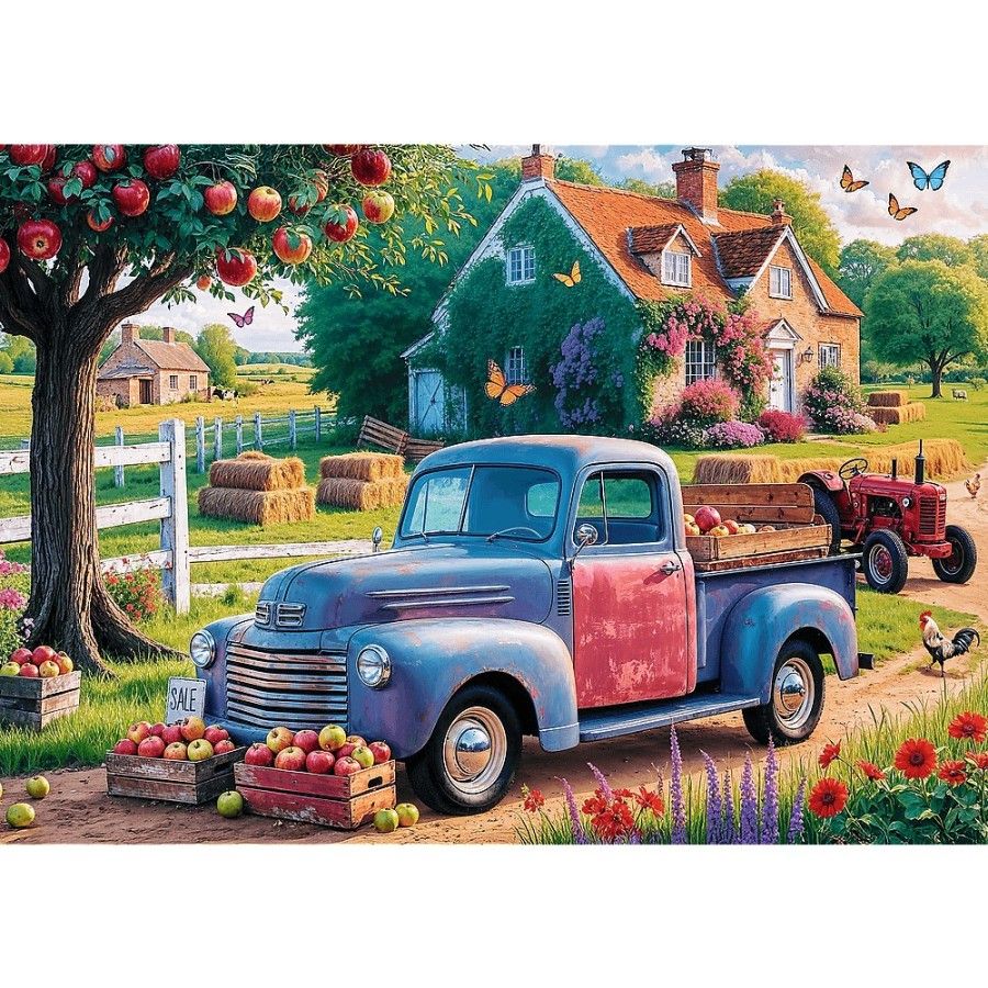 Trefl Puzzle 500el. Trefl Premium Plus Tea Time Samochód farmera