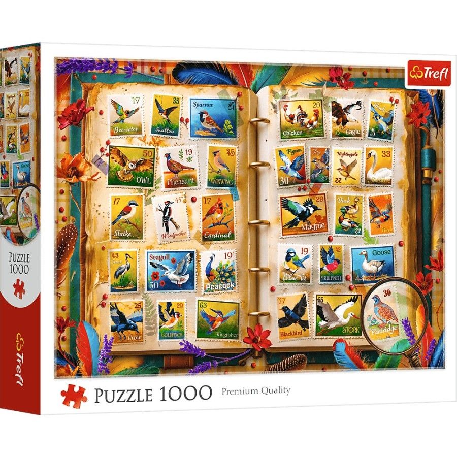Trefl Puzzle 1000el. Kolekcja znaczków - atlas ptaków