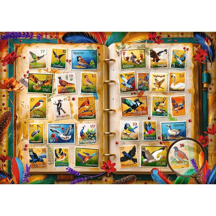 Trefl Puzzle 1000el. Kolekcja znaczków - atlas ptaków