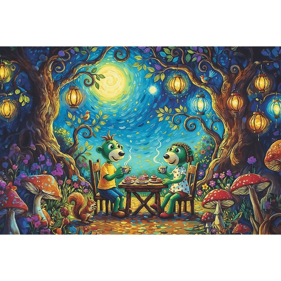 Trefl Puzzle 100el. Rodzina Treflików Spotkanie w kawiarni
