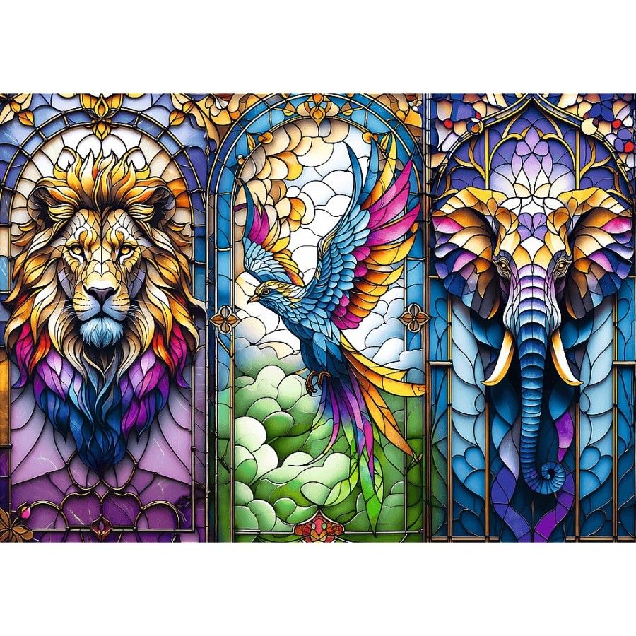 Trefl Puzzle 1000el. Witraż: Zwierzęta