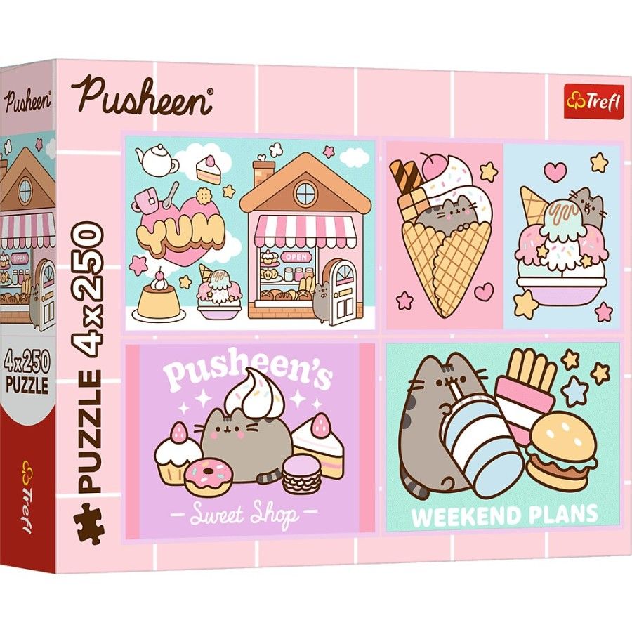 Trefl Puzzle 4x250el. Poznajcie Pusheena
