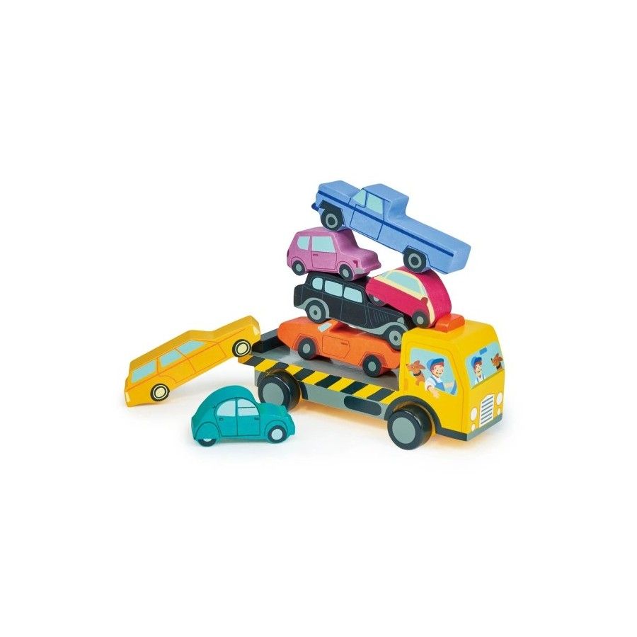 Tender Leaf Toys Drewniana ciężarówka z autkami
