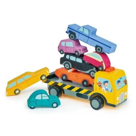 Tender Leaf Toys Drewniana ciężarówka z autkami