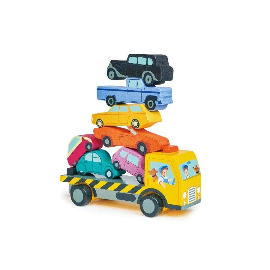 Tender Leaf Toys Drewniana ciężarówka z autkami