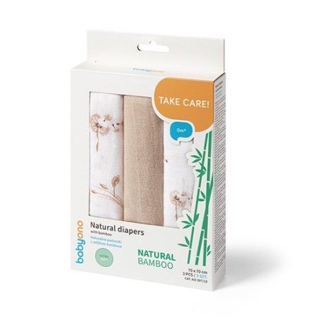 Babyono Naturalne pieluszki z włókien bambusa NATURAL BAMBOO beżowy