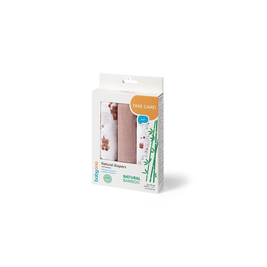 Babyono Naturalne pieluszki z włókien bambusa NATURAL BAMBOO brązowy