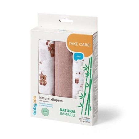 Babyono Naturalne pieluszki z włókien bambusa NATURAL BAMBOO brązowy