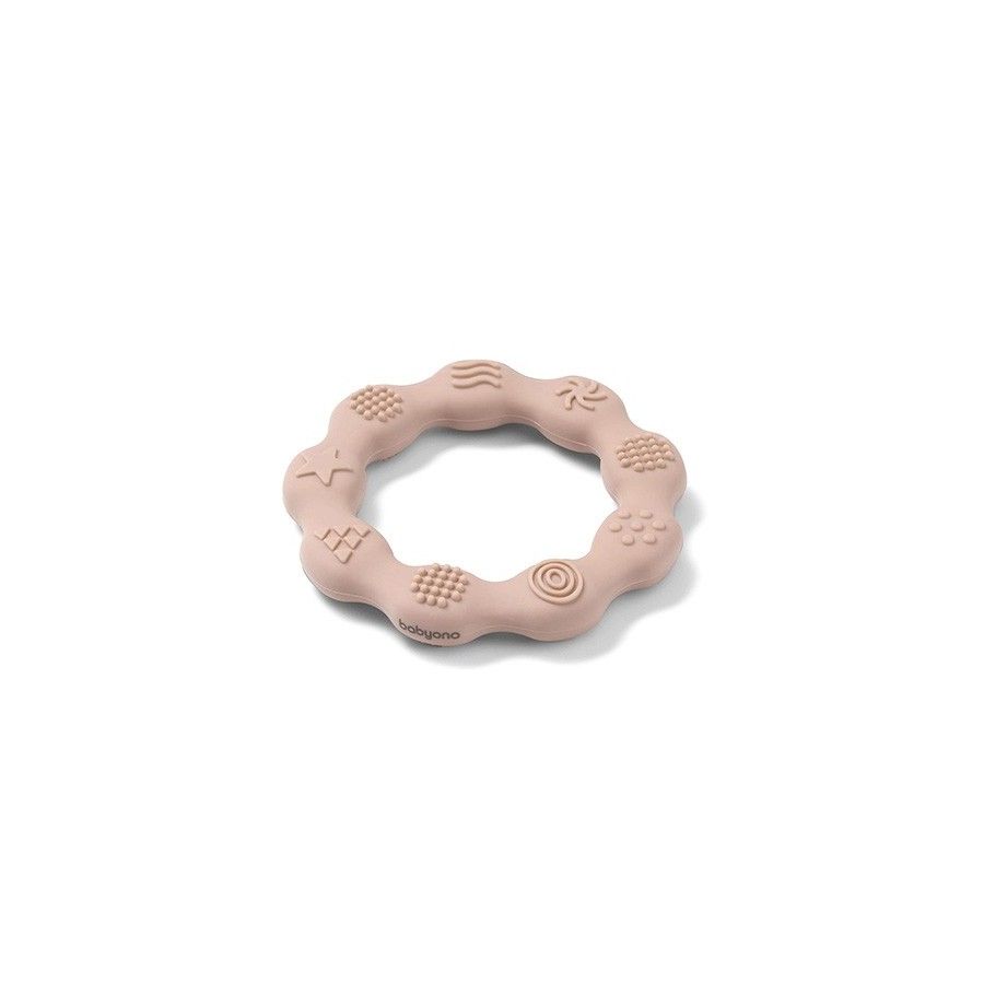 Babyono Gryzak silikonowy RING beżowy