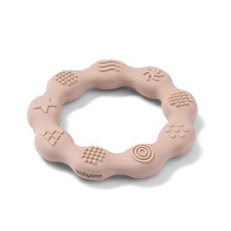 Babyono Gryzak silikonowy RING beżowy