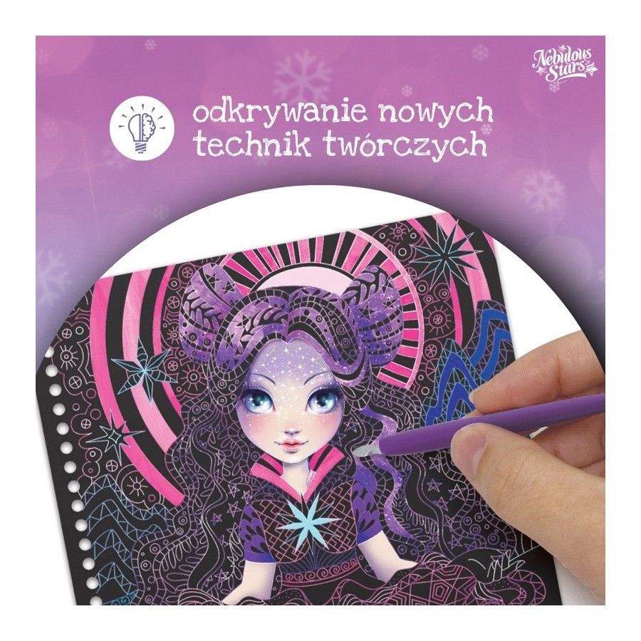 Nebulous Stars Zdrapywanki dla dzieci – w kolorach kosmosu z rysikami 8+ rozm. M Petulia