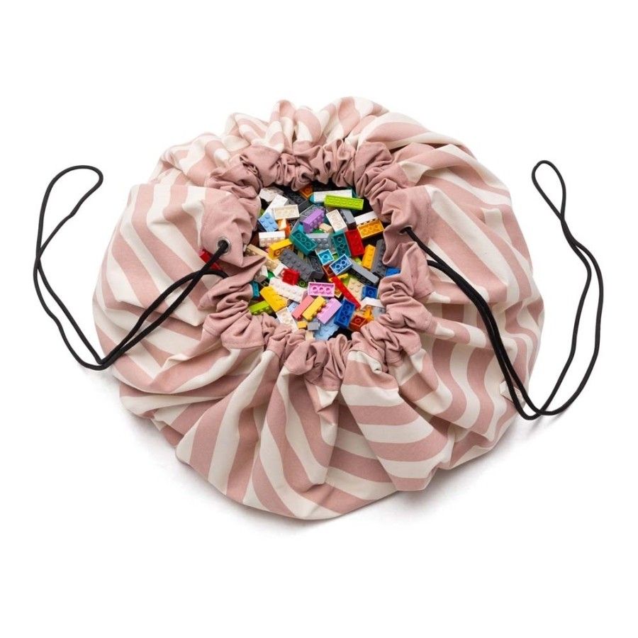 Play & Go NOOMAD Worek na Zabawki i Mata do Zabawy Stripes Pink