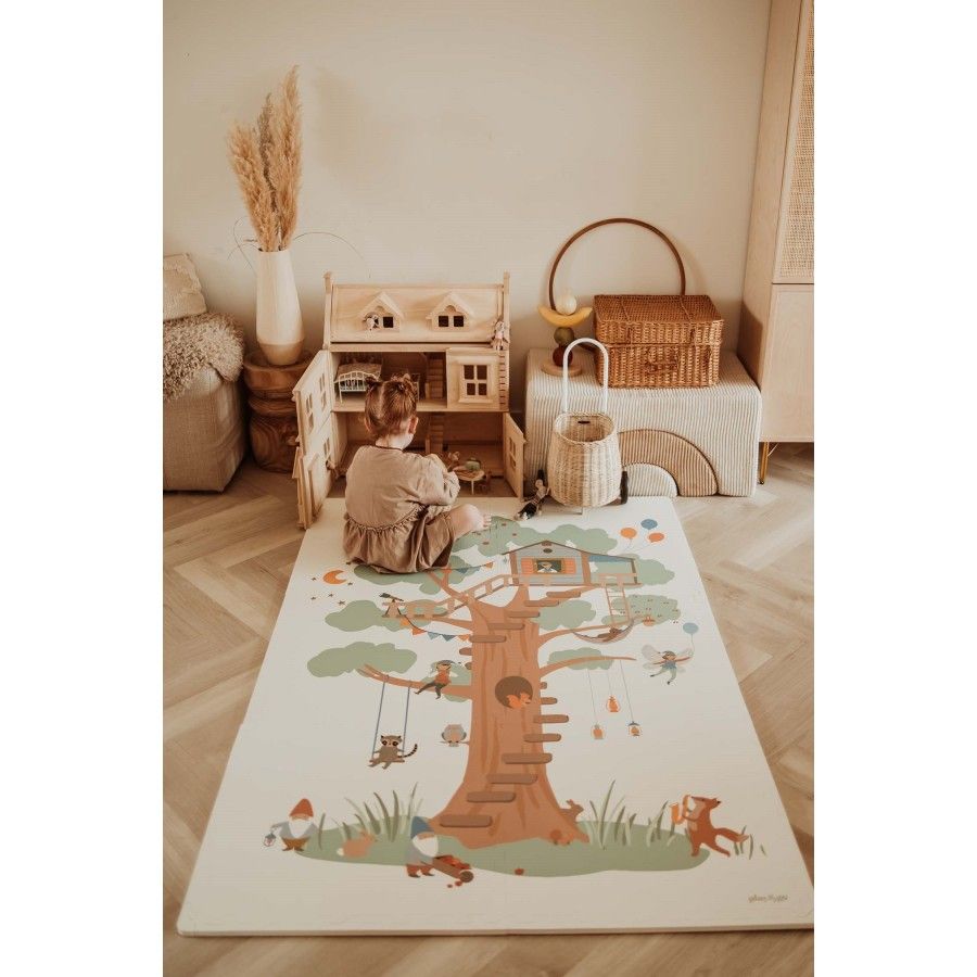 Play & Go TILOO Dwustronna Mata Piankowa 3w1 Treehouse 120x180cm