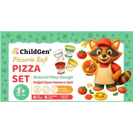 ChildGen PAW PALS Pizzeria Rafi zestaw kreatywny 4 ciastoliny foremki mata