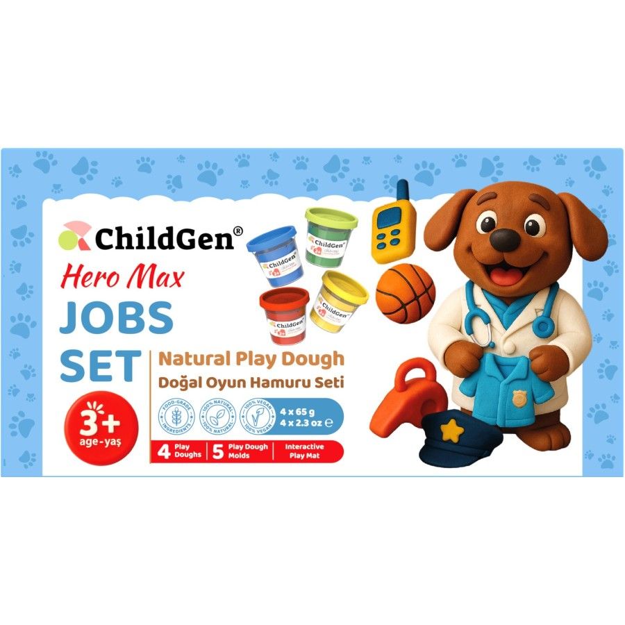 ChildGen PAW PALS Bohater Max zestaw kreatywny 4 ciastoliny foremki mata Zawody