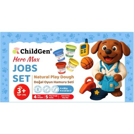 ChildGen PAW PALS Bohater Max zestaw kreatywny 4 ciastoliny foremki mata Zawody