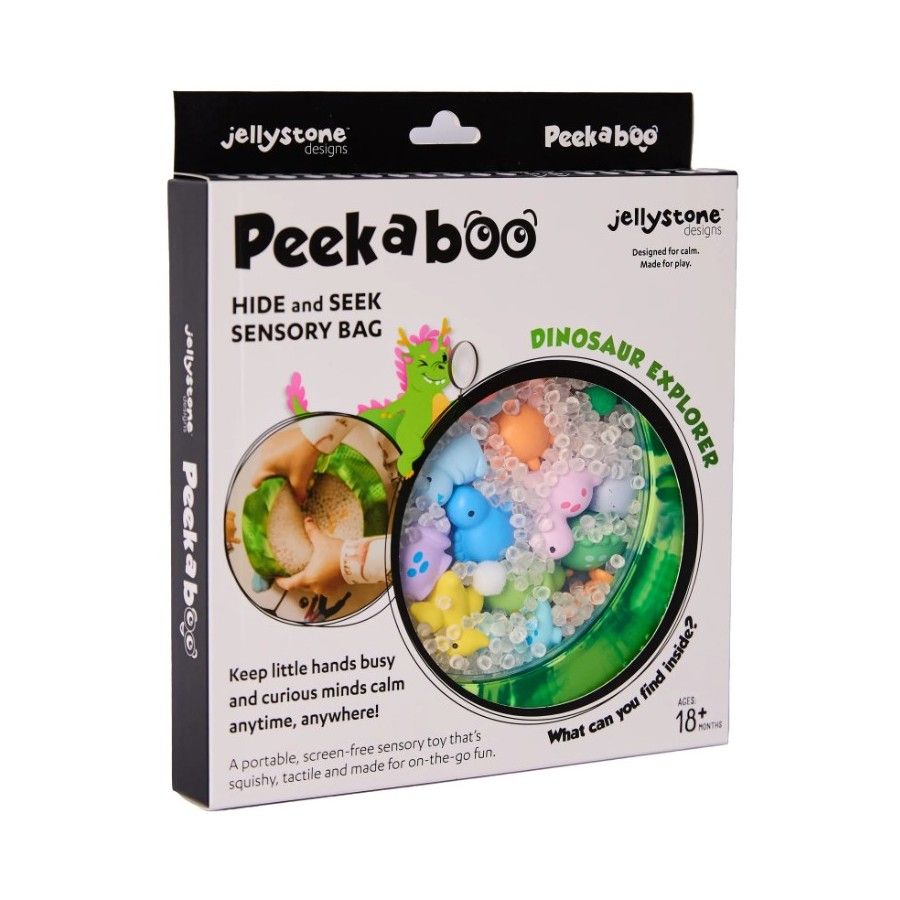 Jellystone Sensoryczny dysk z figurkami A-Ku-Ku! Peekaboo motyw Dinozaur