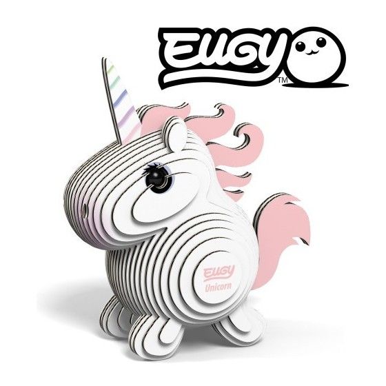 Eugy Jednorożec Różowy . Eko Układanka 3D.