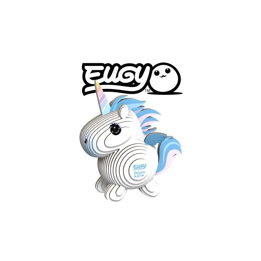 Eugy Jednorożec Błękitny . Eko Układanka 3D.