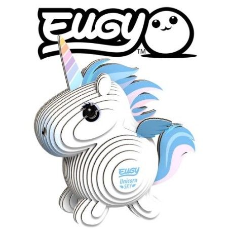 Eugy Jednorożec Błękitny . Eko Układanka 3D.