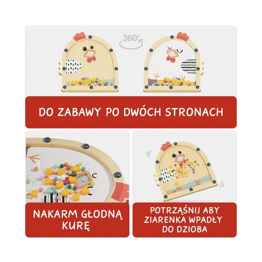 TopBright Drewniana gra zręcznościowa Nakarm kurę 36 mies