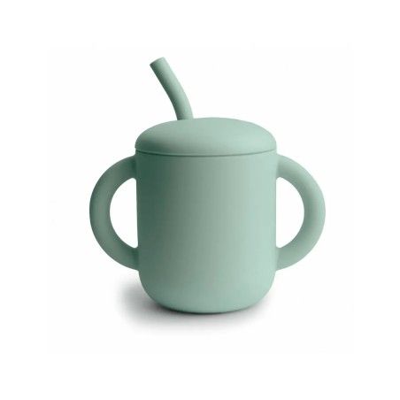 Mushie Kubek ze słomką 175 ml Cambridge Blue