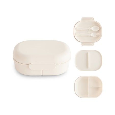 Mushie Lunchbox dla Dzieci Pojemnik na Jedzenie ze Sztućcami Ivor