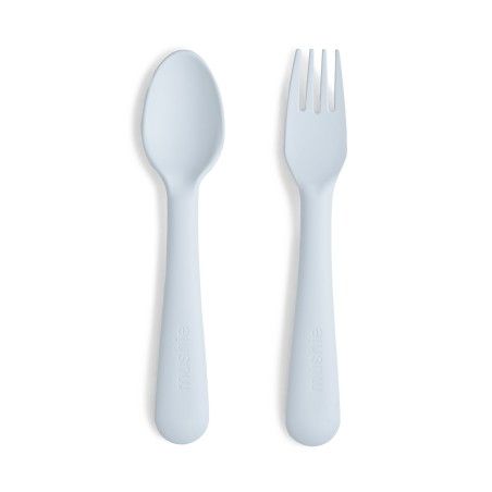 Mushie Sztućce dla dzieci - łyżka i widelec Powder Blue