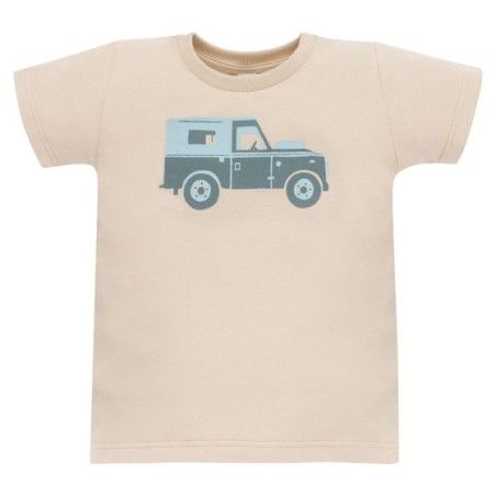 Pinokio T-shirt beżowy z samochodem Safari 74