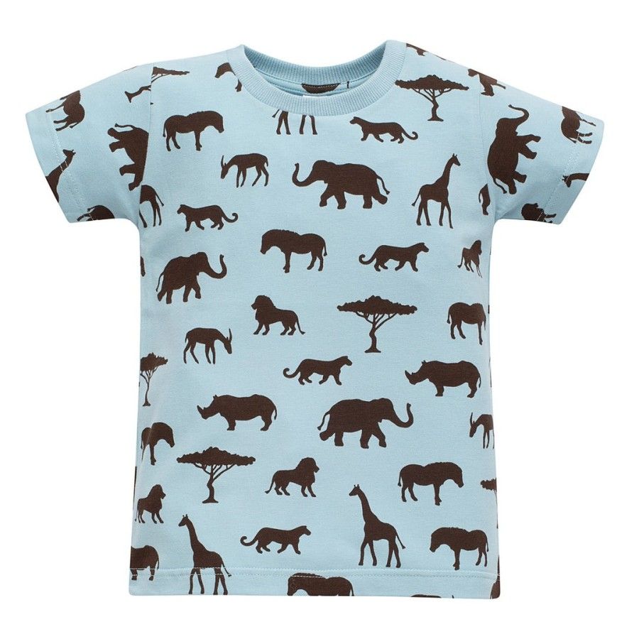 Pinokio T-shirt niebieski w druk afryka SAFARI 74