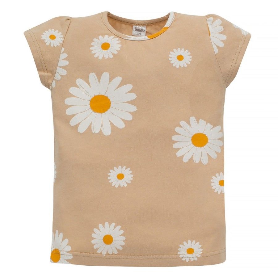 Pinokio Bluzka beżowa w stokrotki DAISY 104