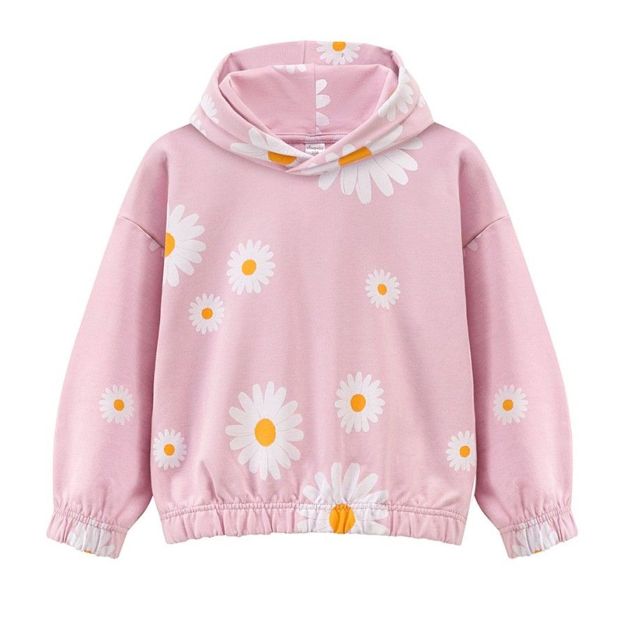 Pinokio BLUZA  Z KAPTUREM DAISY RÓŻOWY STOKROTKI 92