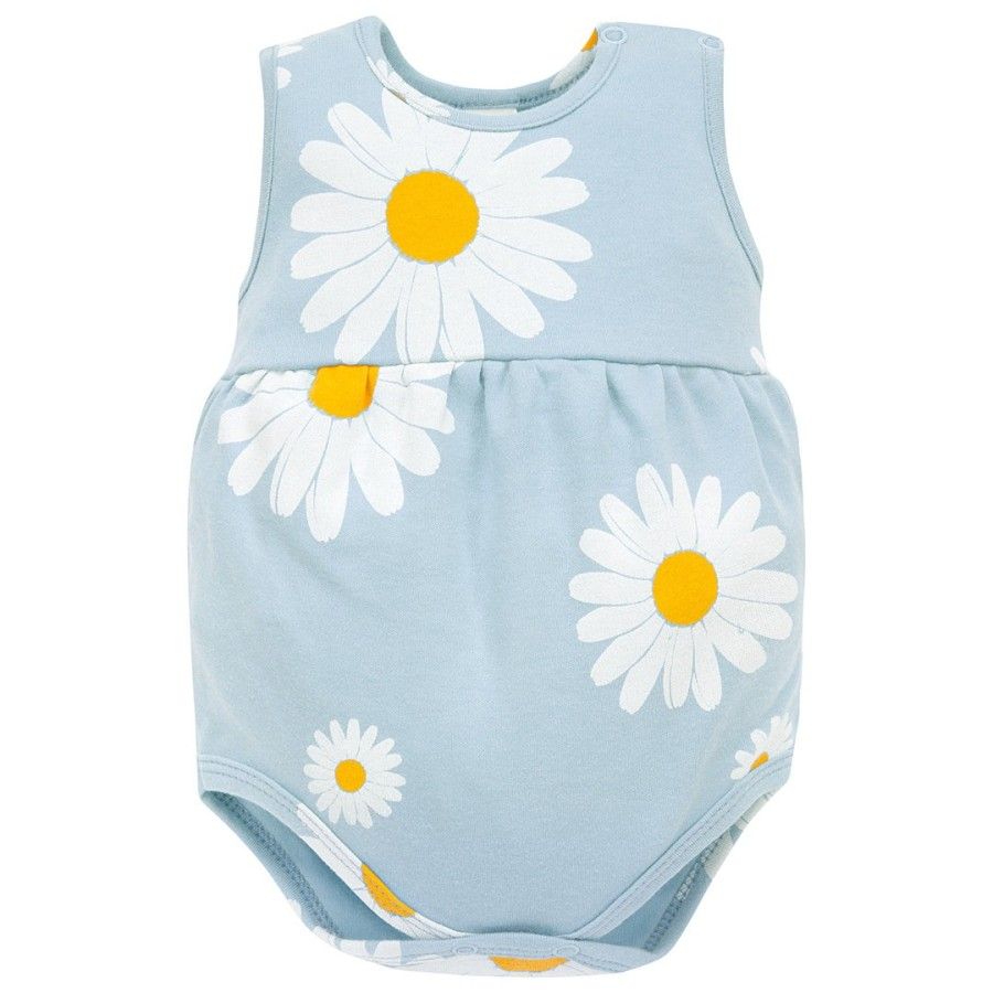 Pinokio Body na ramiączkach niebieskie w stokrotki DAISY 62