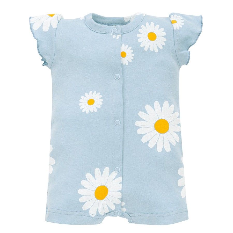 Pinokio Rampers rozpinany DAISY niebieski w stokrotki 74