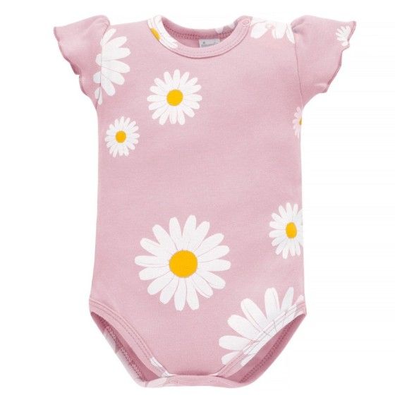 Pinokio Body przez głowę z krótkim rękawem różowe w stokrotki DAISY 92