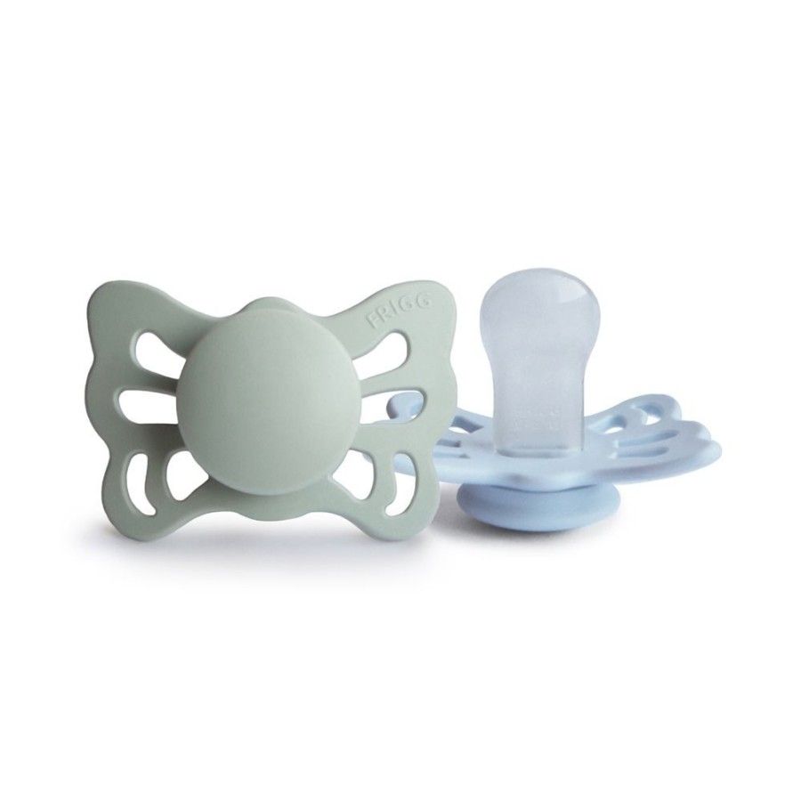 FRIGG Butterfly Smoczek anatomiczny 2-pak silikon 0-6m Cream / Sage