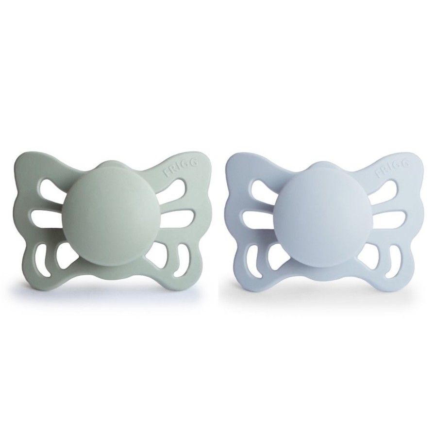 FRIGG Butterfly Smoczek anatomiczny 2-pak silikon 0-6m Sage / Powder Blue