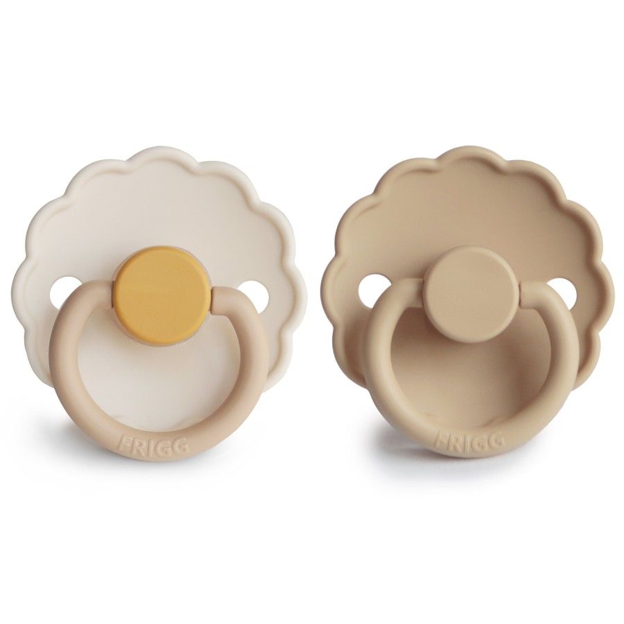 FRIGG Daisy Smoczek uspokajający 2-pak silikon 6-18m Chamomile / Croissant