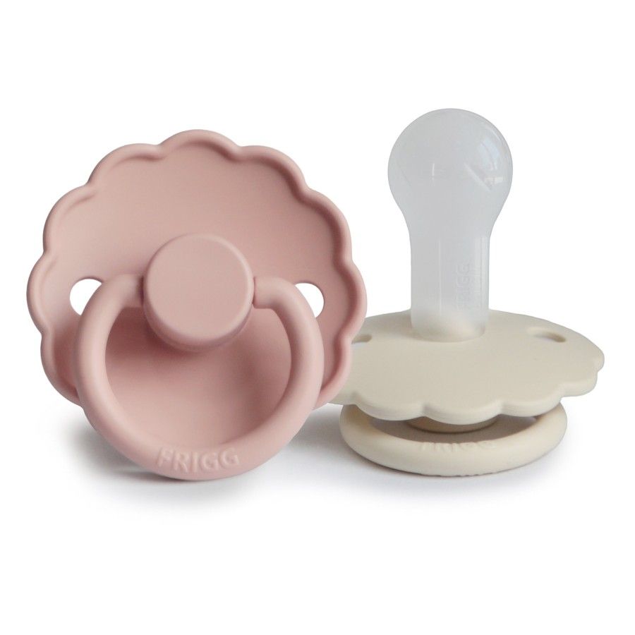 FRIGG Daisy Smoczek uspokajający na noc 2-pak silikon 6-18m Blush / Cream
