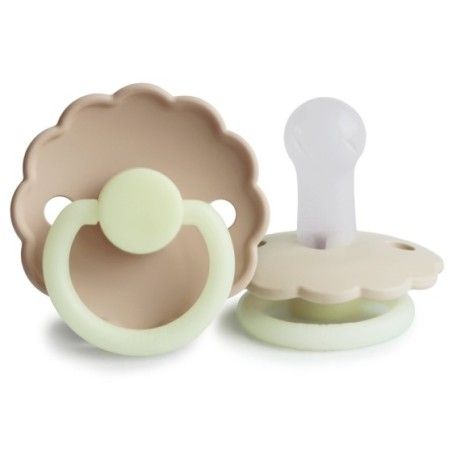 FRIGG Daisy Smoczek uspokajający na noc 2-pak silikon 6-18m Cream / Croissant