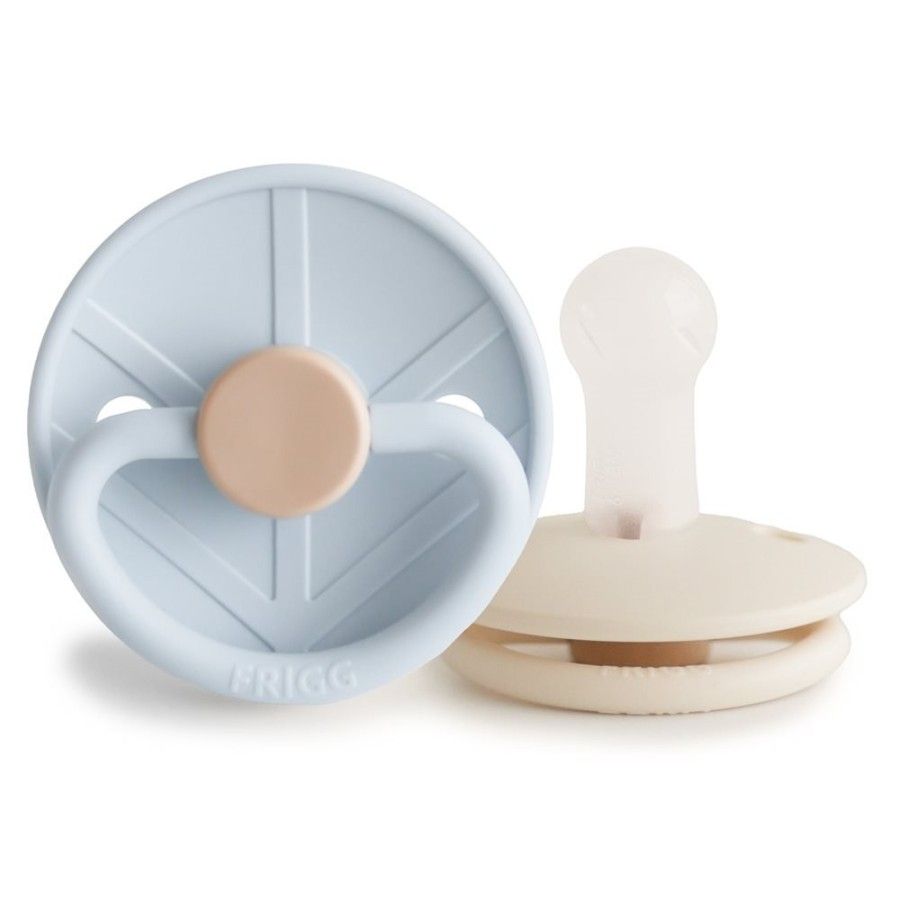 FRIGG Little Viking Smoczek uspokajający 2-pak silikon 6-18m Powder Blue / Cream