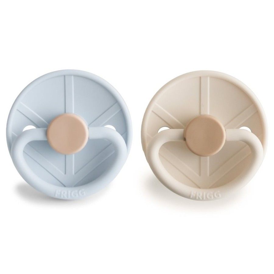 FRIGG Little Viking Smoczek uspokajający 2-pak silikon 6-18m Powder Blue / Cream