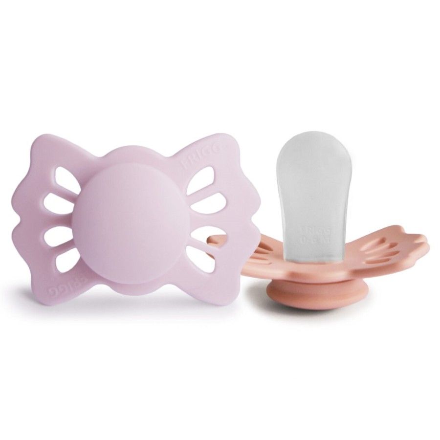 FRIGG Lucky Smoczek symetryczny 2-pak silikon 0-6m Soft Lilac / Pretty in Peach