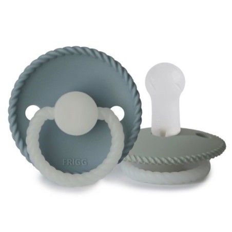 FRIGG Rope Smoczek uspokajający na noc 2-pak silikon 6-18m Stone Blue / Sage
