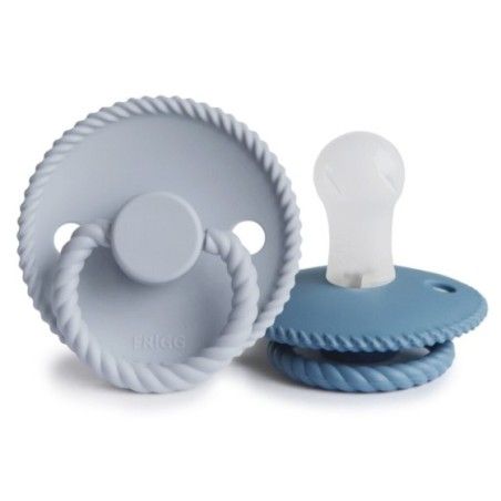 FRIGG Rope Smoczek uspokajający 2-pak silikon 0-6m Powder Blue / Ocean View