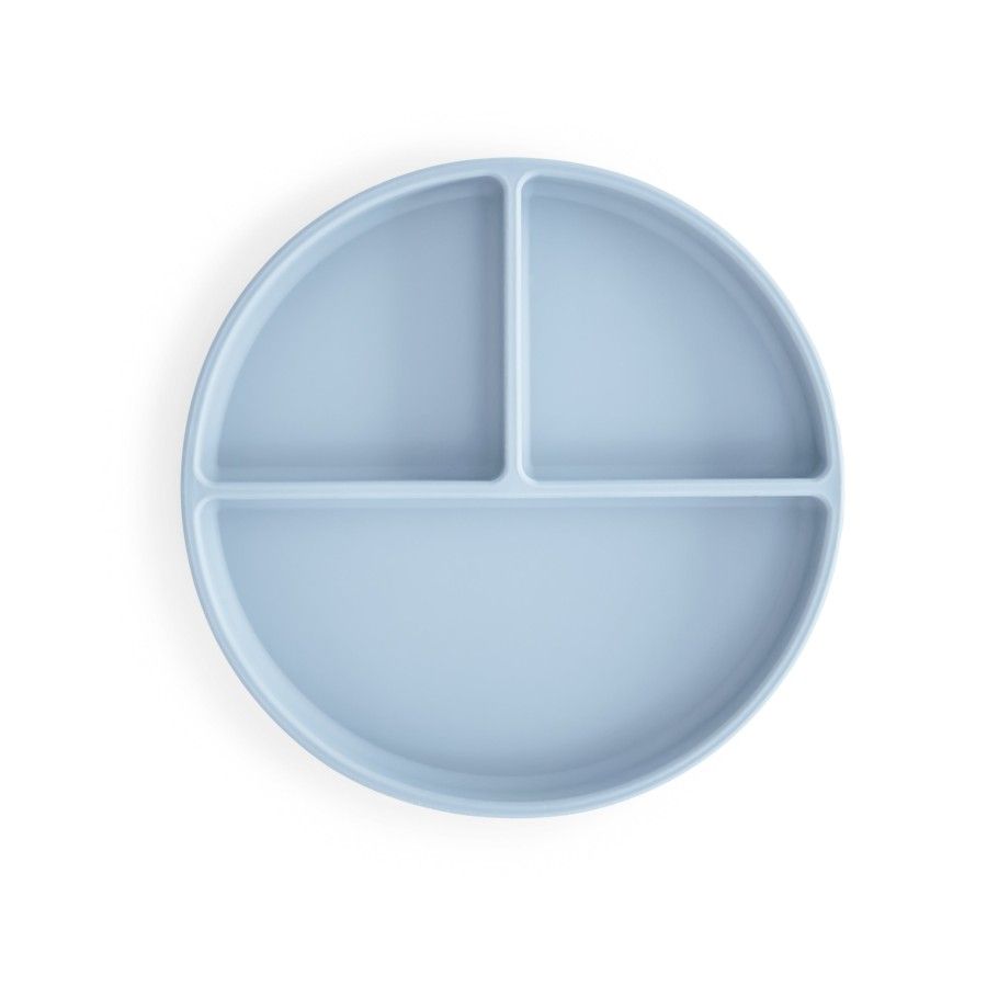 Mushie Talerzyk Silikonowy Dzielony z Przyssawką Powder Blue