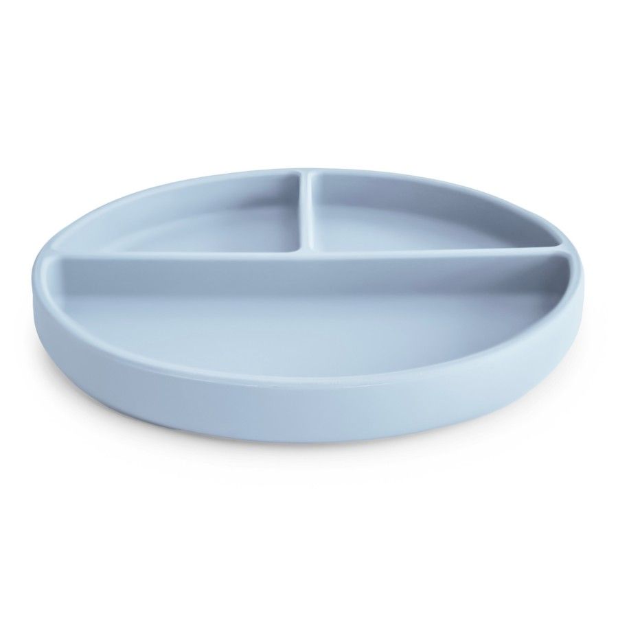 Mushie Talerzyk Silikonowy Dzielony z Przyssawką Powder Blue