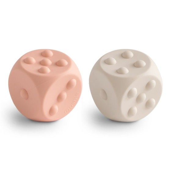 Mushie Zabawka Sensoryczna Kostka Blush/Shifting Sand 2 szt.