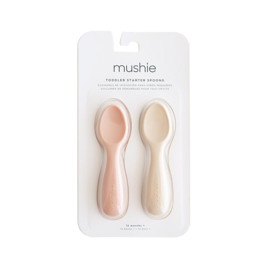 Mushie Łyżeczki do Samodzielnego Jedzenia 2-pak Blush / Shifting Sand