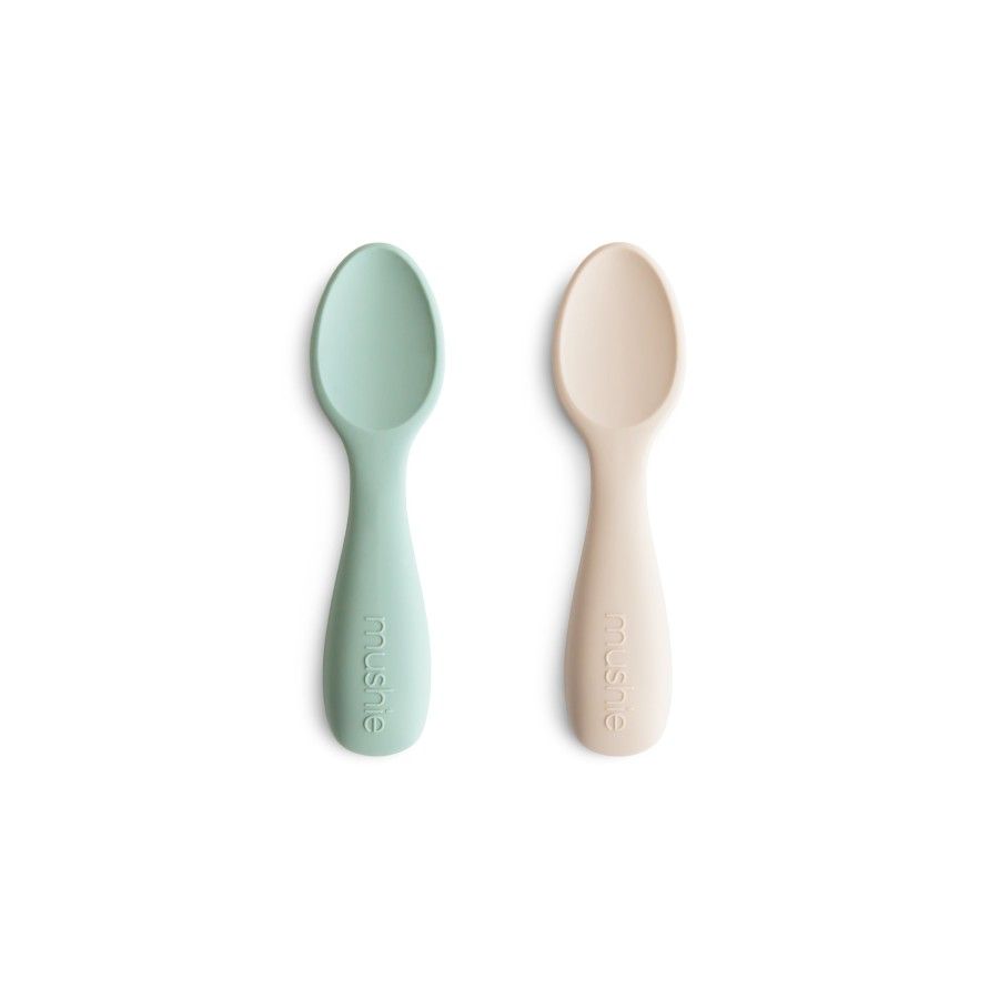 Mushie Łyżeczki do Samodzielnego Jedzenia 2-pak Cambridge Blue/Shifting Sand